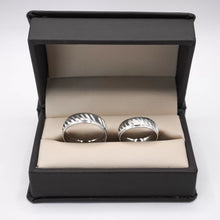 ARGOLLAS ORO BLANCO - DIAMANTADO LINEAS TRANSVERSALES DOBLES - ORO 10K