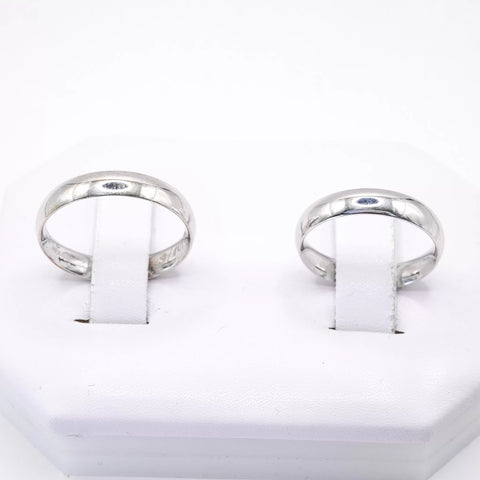 ARGOLLAS ORO BLANCO - LISAS CURVAS 4 mm CONFORT - ORO 14K