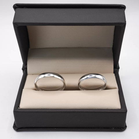 ARGOLLAS ORO BLANCO - LISAS CURVAS 4 mm CONFORT - ORO 14K