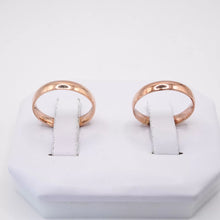 ARGOLLAS ORO ROSA - LISAS CURVAS 4 mm CONFORT - ORO 10K