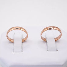 ARGOLLAS ORO ROSA - LISAS CURVAS 4 mm CONFORT - ORO 10K