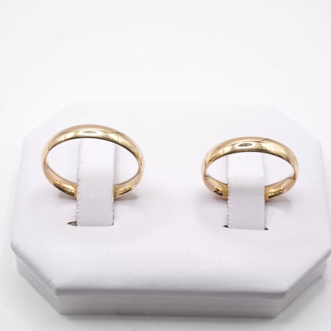 ARGOLLAS ORO AMARILLO - LISAS CURVAS 4 mm CONFORT - ORO 14K