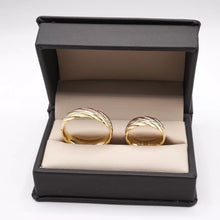 ARGOLLAS ORO FLORENTINO - DIAMANTADO LÍNEAS TRANSVERSALES - ORO 14K