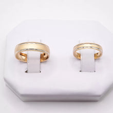 ARGOLLAS BI COLOR - MATE AMARILLO CON LÍNEAS BLANCO EN MARGEN - ORO 14K