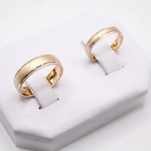 ARGOLLAS BI COLOR - MATE AMARILLO CON LÍNEAS BLANCO EN MARGEN - ORO 14K