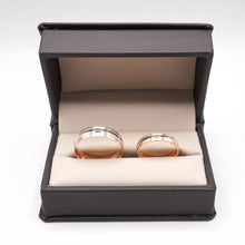 ARGOLLAS BI COLOR - BLANCO MATE CON LÍNEA CENTRAL ROSA - ORO 14K