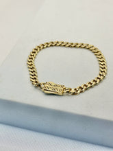 PULSO BARBADO EDGE - Broche Liso - 16 cm x 5 mm - ORO 10K