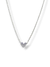 COLLAR GARGANTILLA CORAZÓN MINI ZIRCONIAS  - PLATA .925
