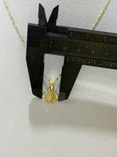CADENA CON MEDALLA VIRGEN DE GUADALUPE OVALADA HORIZONTAL - AMARILLA - ORO 10K