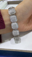 PULSO CUADROS BAGUETTE ZIRCONIA ITALY 22 cm - PLATA .925