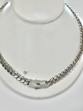 CADENA MÓNACO CH - BARBADA CUBANA ITALY - 8 MM - PLATA .925