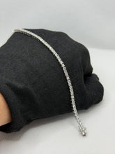 PULSERA TENNIS PIEDRA ZIRCONIA - 17 cm x 2 mm - PLATA .925