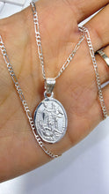 CADENA CON MEDALLA SAN MARTIN CABALLERO - MATE - PLATA .925