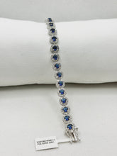 PULSERA CIRCULOS ZIRCONIA AZUL - PLATA .925