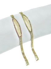 ESCLAVA PETATILLO PLACA BISELADA - 18 cm x 6 mm - Oro Rosa - ORO 10K