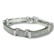 PULSO BARRAS ZIRCONIAS ITALY 21.5 CM - PLATA .925