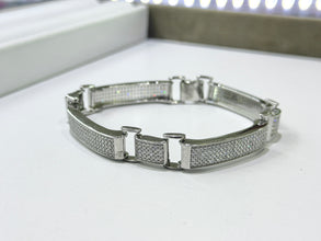 PULSO BARRAS ZIRCONIAS ITALY 21.5 CM - PLATA .925