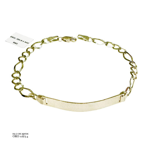 ESCLAVA FÍGARO CART 3X1 - 19.5 CM - ORO 10K