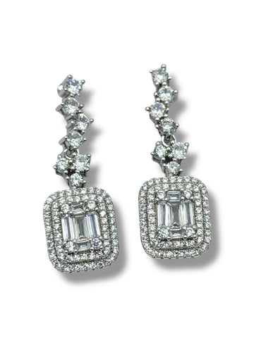 ARETE RECTÁNGULO BAGUETTES  - PLATA .925