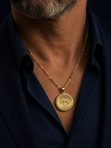 CADENA FÍGARO CART 3x1 CON DIJE CENTENARIO ESCALA - 60 CM - ORO 10K