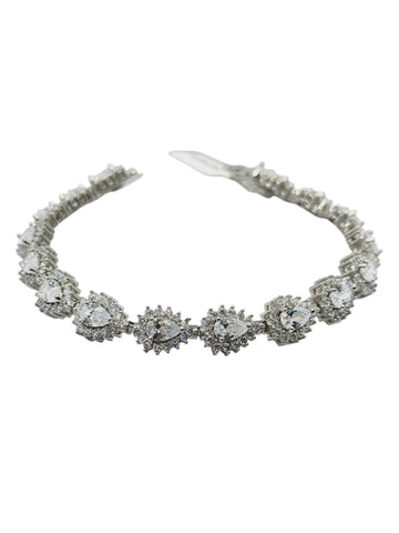 PULSERA GOTAS ZIRCONIAS GRANDE - PLATA .925