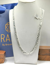 CADENA FÍGARO CÁRT 3X1 - HECHA A MANO - 60 CM x 5 MM - PLATA .925