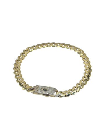 PULSO BARBADO EDGE - Broche piedra - 18 cm x 6.5 mm - ORO 10K