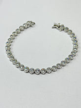 PULSERA CÍRCULOS ZIRCONIA  BISELADOS- PLATA .925