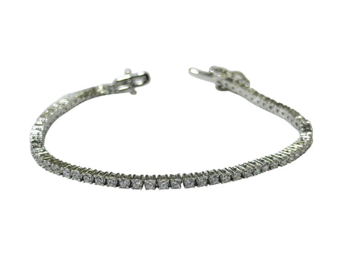 PULSERA TENNIS PIEDRA ZIRCONIA - 18 cm x 3 mm - PLATA .925