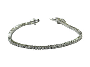 PULSERA TENNIS PIEDRA ZIRCONIA - 18 cm x 3 mm - PLATA .925