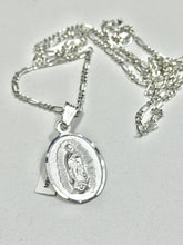 CADENA CON MEDALLA DOBLE VISTA - ARCÁNGEL MIGUE + VIRGEN GUADALUPE - PLATA .925