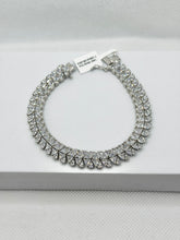 PULSERA DOBLE SECUENCIA TRIÁNGULOS ZIRCONIA - PLATA .925