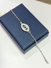 PULSERA OJO ZIRCONIAS - PLATA .925 - AZUL