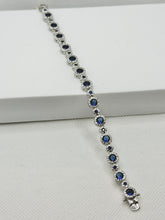 PULSERA CIRCULOS ZIRCONIA AZUL CHICO Y GRANDE - PLATA .925