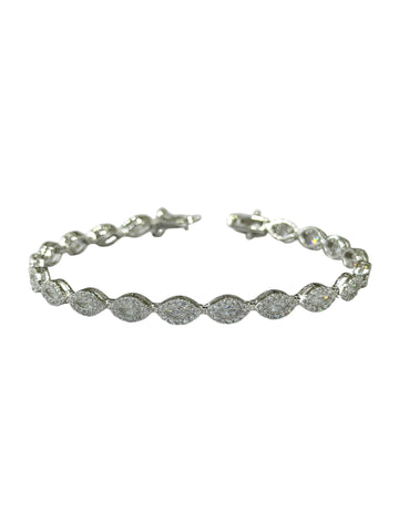 PULSERA SEMILLAS ZIRCONIA BLANCA - PLATA .925