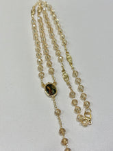 ROSARIO CRISTAL GOLDEN CON VIRGEN GUADALUPE ENCAPSULADO