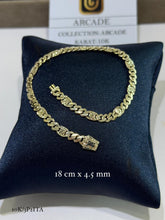PULSO ARCADE  DIAMANTADO - 16 cm X 4 mm - ORO 10K