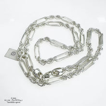 CADENA TORSAL FIGARO 60 cm x 6 mm - PLATA .925