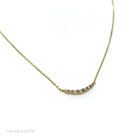 GARGANTILLA BARRITA CURVA ZIRCONIA - ORO 10K