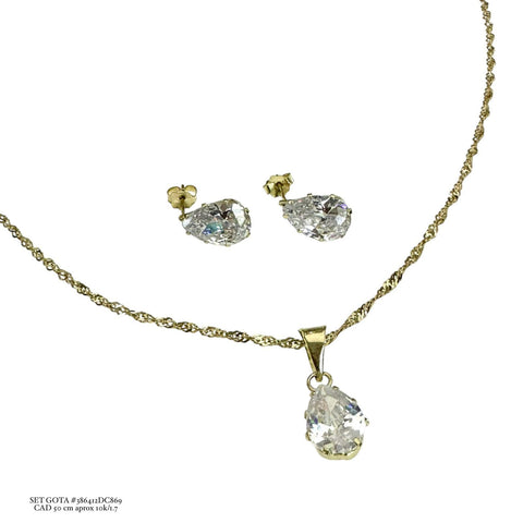 SET GOTA ZIRCONIA CON CADENA SINGAP.