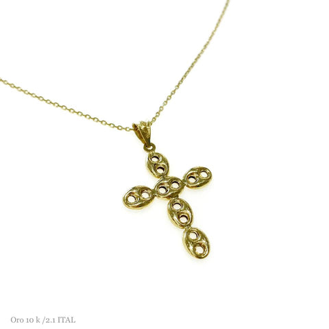 GARGANTILLA CRUZ CIRCULOS - ORO 10K