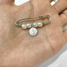 PIN FISTOL BROCHE CON MEDALLA - DOBLE VISTA VIRGEN DE GUADALUPE Y SAGRADO CORAZÓN - PLATA .925