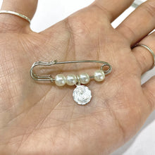 PIN FISTOL BROCHE CON MEDALLA - DOBLE VISTA VIRGEN DE GUADALUPE Y SAGRADO CORAZÓN - PLATA .925
