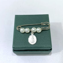 PIN FISTOL BROCHE CON MEDALLA - VIRGEN MILAGROSA - PLATA .925