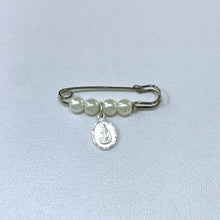 PIN FISTOL BROCHE CON MEDALLA - VIRGEN MILAGROSA - PLATA .925