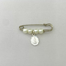 PIN FISTOL BROCHE CON MEDALLA - VIRGEN MILAGROSA - PLATA .925