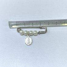 PIN FISTOL BROCHE CON MEDALLA - VIRGEN MILAGROSA - PLATA .925