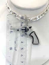 DIJE REVOLVER ARMA CON ZIRCONIA - PLATA .925