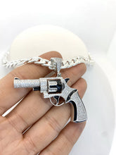 DIJE REVOLVER ARMA CON ZIRCONIA - PLATA .925