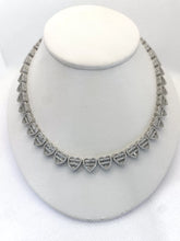 COLLAR GARGANTILLA CORAZONES 3D ZIRCONIA TIPO PP - PLATA .925